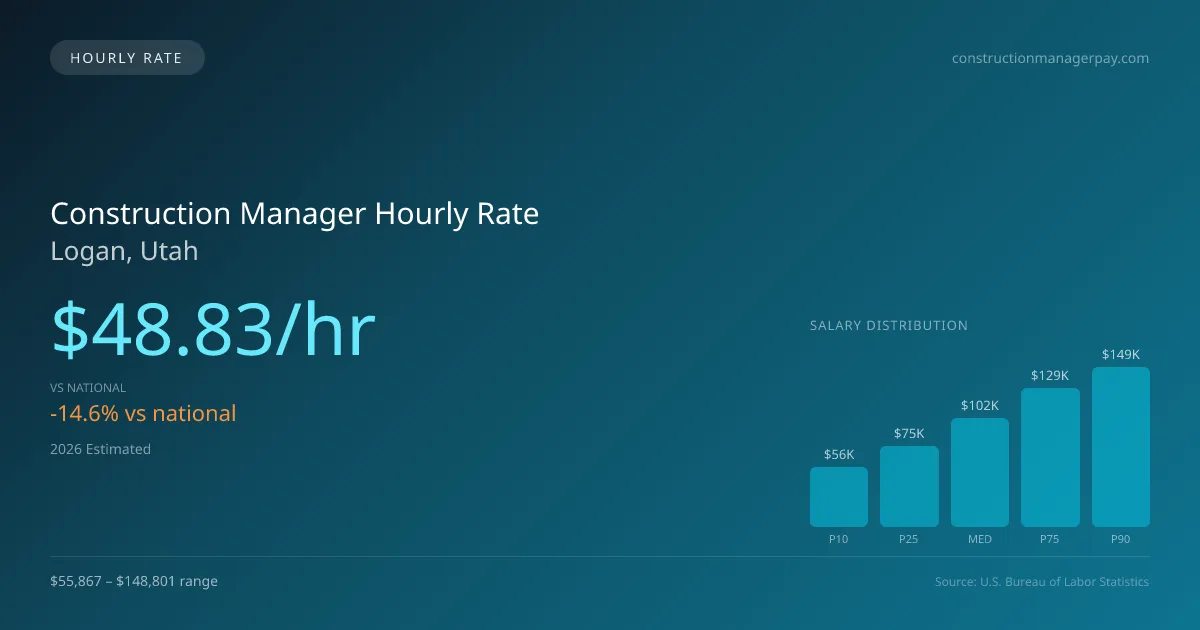 Construction Manager Hourly Rate in Logan, UT — 2026 est., based on 2025 BLS