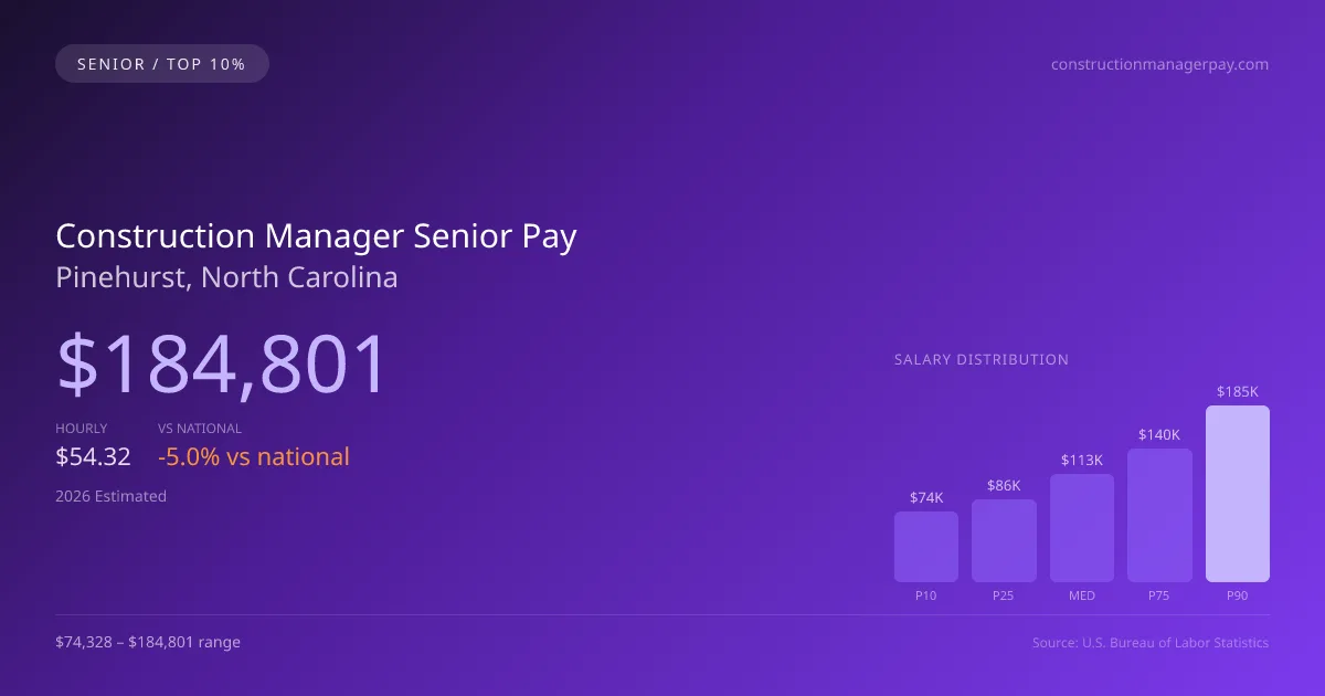 Construction Manager Senior Salary in Pinehurst, NC — 2026 est., based on 2025 BLS